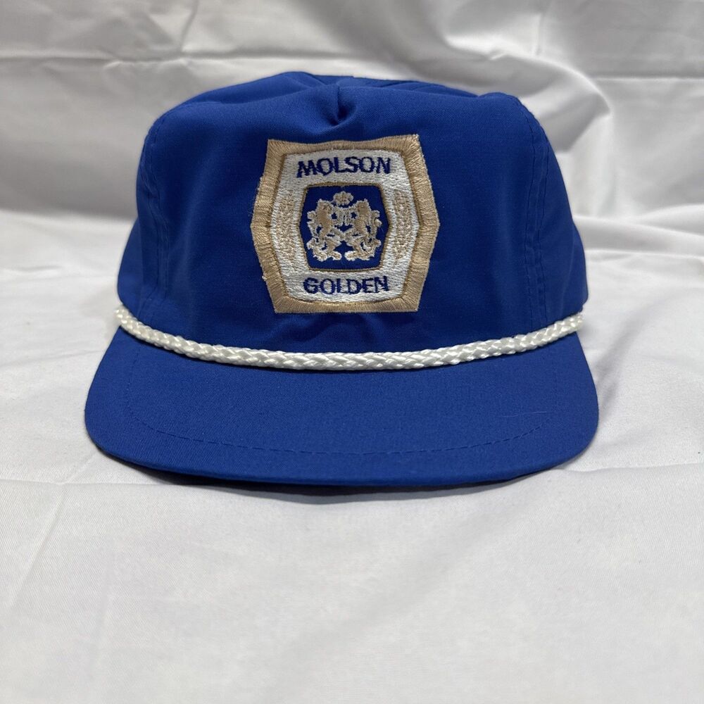 Molson Golden  Strapback Rope Hat Universal Adjustable Beer Bonnets 80s Blue